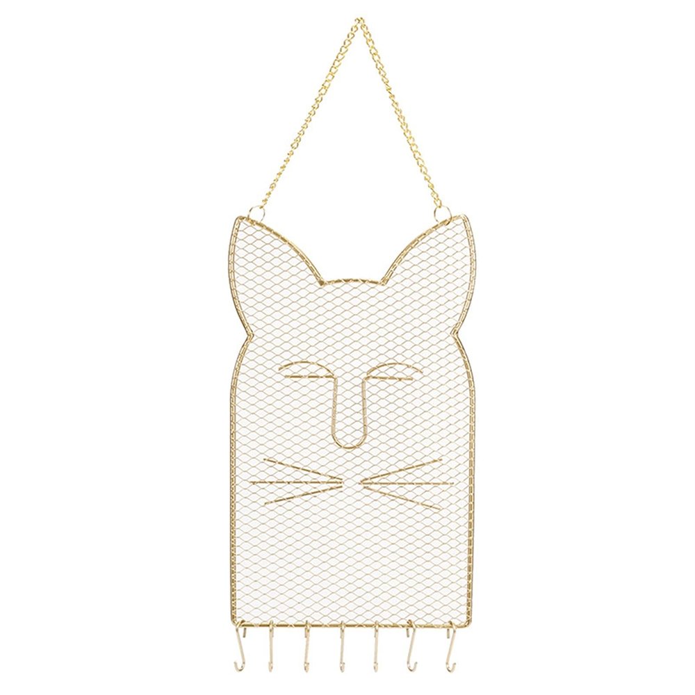 TOMYEUS Jewelry Towers Earring Holder for Wall Hanging Jewelry Organizer Display Metal Grid Hanger Rack with 7 Hooks for Necklaces, Bracelets Jewelry Rack