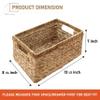 2-Pack Handwoven Water Hyacinth Storage Baskets with Handles, Wicker Bins for Pantry Organization, Shelf or Closet Organizer, Decorative Boho Rectangular Basket 13.5" x 8" view 2
