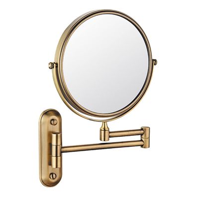 Beauty Mirror,10X Hotel Bathroom Wall Mounted Makeup Mirror, 8 Inch Extendable Mirror Foldable Telescopic Magnifying Double-Sided Shaving Mirror for Bathroom Vanity Antique 8 inches 10X