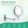 Beauty Mirror,10X Hotel Bathroom Wall Mounted Makeup Mirror, 8 Inch Extendable Mirror Foldable Telescopic Magnifying Double-Sided Shaving Mirror for Bathroom Vanity Antique 8 inches 10X view 4
