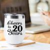 20th Anniversary Wedding Gifts for Couple 20 Anniversary Twenty Years Anniversary Decorations 20 Years Marriage Gifts for Wife Husband Parents 2 Pack Wine Tumbler 12 OZ view 4