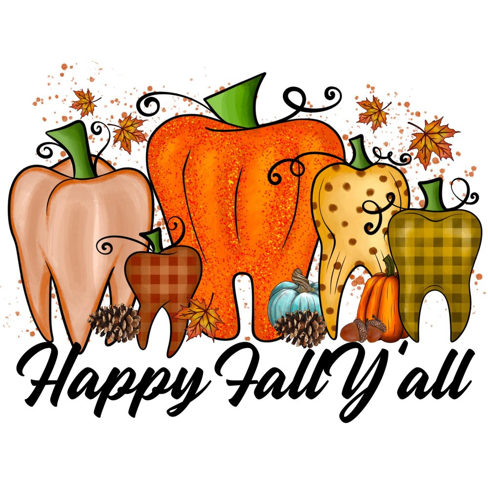 Happy Fall Teeth Sublimation Transfer, Ready to Press, Dental Assistant, DA, Dentist, Dental Hygienist, Plaid Tooth, Pumpkin Tooth Transfer (Adult x1-8.5+")
