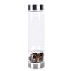 SAHKGYE 550 Ml Natural Crystal Water Bottle Reusable Gem Water Bottle Elixir Quartz Crystal Healing Elixir Point Reiki Crystal Gem Infused Water Bottle Energy Water Bottle (Color : Tiger Eye Stone)