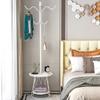 GIZNXBA Coat Rack Stand with Shelf, Coat Rack Freestanding Metal, Hall Tree Coat Rack with 8 Hooks, Entryway Coat Rack Hat Hanger Hooks Hall Tree Stand for Scarves, Bags (Color : /White) view 2