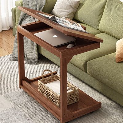 Coffee TableRectangular Center Table Wood Legs Short Table Tea Table Coffee for Study Office Home with Universal Wheel (Color : Brown, Size : 40x40x63cm)