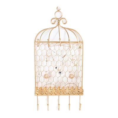 TOMYEUS Jewelry Towers Creative Hanging Jewelry Organizer Gold Wrought Iron Light Luxury Jewelry Rack Girl Room Desktop Hanging Pendant Earrings Storage Display Stand Jewelry Rack (Color : A)