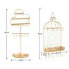 TOMYEUS Jewelry Towers Creative Hanging Jewelry Organizer Gold Wrought Iron Light Luxury Jewelry Rack Girl Room Desktop Hanging Pendant Earrings Storage Display Stand Jewelry Rack (Color : A) view 2