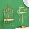 TOMYEUS Jewelry Towers Creative Hanging Jewelry Organizer Gold Wrought Iron Light Luxury Jewelry Rack Girl Room Desktop Hanging Pendant Earrings Storage Display Stand Jewelry Rack (Color : A) view 3