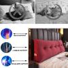 Large Triangular Reading Wedge Pillow,Dorm Room Headboard Back Daybed Bolster Positioning Support Backrest Bed Rest Cushion with Removable Cover Full Size,E,King 79In view 3