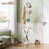 Hoctieon Coat Rack Freestanding, Coat Tree with Umbrella Holder, Metal Coat Rack Stand with 12 Hooks, Standing Coat Hanger Stand, Umbrella Stand for Entryway, Hat Rack Stand for Home Office, White view 2