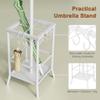 Hoctieon Coat Rack Freestanding, Coat Tree with Umbrella Holder, Metal Coat Rack Stand with 12 Hooks, Standing Coat Hanger Stand, Umbrella Stand for Entryway, Hat Rack Stand for Home Office, White view 3