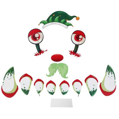 Christmas Garage Door Decorations Refrigerator Stickers Funny Decal PVC Waterproof Decor for Fridge (Face)