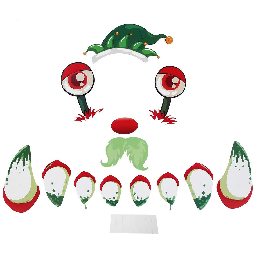 Christmas Garage Door Decorations Refrigerator Stickers Funny Decal PVC Waterproof Decor for Fridge (Face)