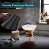 INTASTING Gooseneck Electric Kettle with 1 Temperature Control for Pour Over Coffee & Tea, Quick Heating, BPA-Free Stainless Steel, Built-in Brew Timer, 1500W/0.9L (Ebony Black) view 2