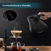 INTASTING Gooseneck Electric Kettle with 1 Temperature Control for Pour Over Coffee & Tea, Quick Heating, BPA-Free Stainless Steel, Built-in Brew Timer, 1500W/0.9L (Ebony Black) view 3