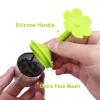 2-Pack Silicone Tea Steeper, Infusers - Fine Mesh Filters for Tea Leaves, Flowers; Purple or Green view 4