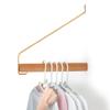 BOOMLATU Modern Brass & Wood Wall Mounted Drying Rack,Simple Space Saver Clothes Hanger for Living Balcony Bathroom Laundry Room (Beech) view 1