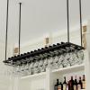 Black Wine Rack Ceiling Hanging Wine Bottle Holder, Wall-Mounted Wine Glass Cup Shelf for Kitchen Bar, Wine Storage Holder Adjustable Height (Size : 60x27x8cm) view 1