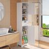 Gizoon 67" H Tall Bathroom Cabinet, Storage Cabinet with 2 Doors & Drawer, Narrow Bathroom Storage Cabinet Freestanding Adjustable Shelves for Home, Kitchen, Versatile, Anti-Tipping, White view 2