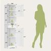Gizoon 67" H Tall Bathroom Cabinet, Storage Cabinet with 2 Doors & Drawer, Narrow Bathroom Storage Cabinet Freestanding Adjustable Shelves for Home, Kitchen, Versatile, Anti-Tipping, White view 3