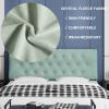 Solid Color Headboard Cushion Wall Pillow Tufted Buttons Design Reading Pillow Headboard Backrest Wedge Pillow Detachable Back Support Sofa Pillow,C,Wth headboard 78.7"/200cm view 3