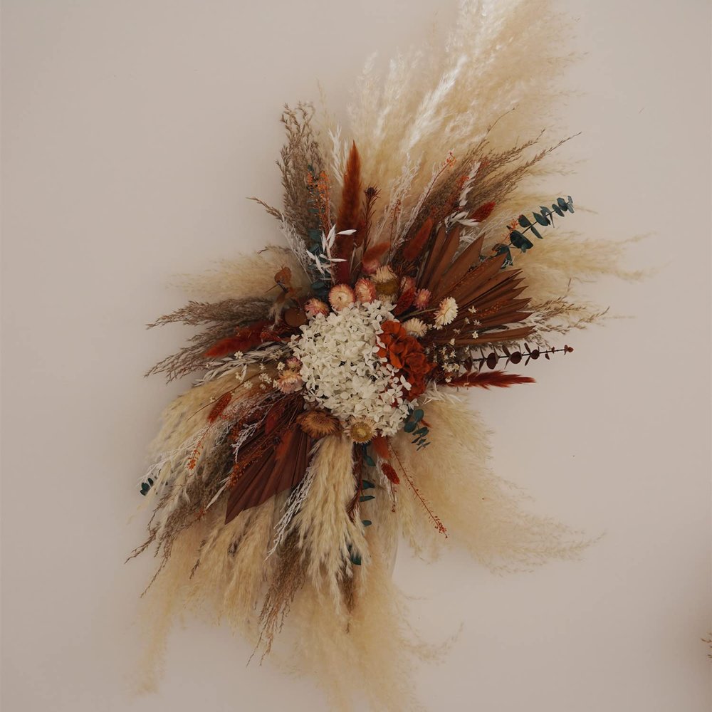 Natural Dried Flowers, Pampas Grass, Boho, Wedding, Festival, Anniversary Dried Flower Decoration, Wall Decoration Arch (Large)