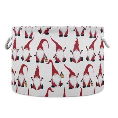 Bolaz Large Storage Basket Christmas Gnomes Toy Storage Box Organizer Bins with Handles Laundry Hamper Basket for Home Decor