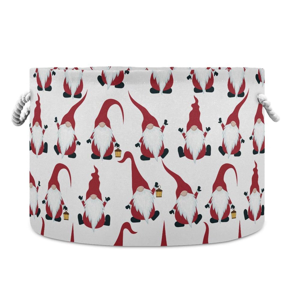 Bolaz Large Storage Basket Christmas Gnomes Toy Storage Box Organizer Bins with Handles Laundry Hamper Basket for Home Decor