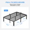 MAF 14 Inch Full Size Metal Platform Bed Frame with Round Corner Legs, 3000 LBS Heavy Duty Steel Slats Support, Noise Free, No Box Spring Needed, Easy Assembly view 3