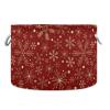 Bolaz Large Storage Basket Christmas Snowflakes on Dark Red Toy Storage Box Organizer Bins with Handles Laundry Hamper Basket for Home Decor view 1