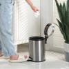 SunnyPoint 4.5 Liter(1.2 Gallon) Small Round Trash Can with Plastic Inner Bucket; Bathroom, Office, Kitchen and Bedroom Step On and Slow Close (S.N) view 2
