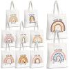Sieral 10 Pcs Canvas Tote Bags,Rainbow view 1