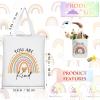 Sieral 10 Pcs Canvas Tote Bags,Rainbow view 4