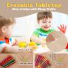 FUNLIO Kids Table and 4 Chairs Set, Height Adjustable Toddler Table and Chair Set for Ages 3-8, Easy to Wipe Arts & Crafts Table, for Classrooms/Daycares/Homes, CPC & CE Approved (5-Piece Set) - Gray view 4
