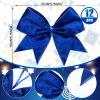 Panelee 12 Pcs Blue Velvet Winter Bows 6 x 6 in Wreath Bow Christmas Holiday Tree Decorations Ornaments for Hanukkah Xmas Tree Topper Wreath Garland Party Gift Wrapping DIY Decor view 2