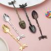 BESTonZON Metal Dessert Spoon Soup Spoon 6pcs Dessert Spoons Metal Dessert Spoon Branches Designed Spoons Metal Meal Spoon Metal Branches Dragonfly Stirring Spoon Stainless Steel Cake Spoon view 2