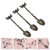 BESTonZON Metal Dessert Spoon Soup Spoon 6pcs Dessert Spoons Metal Dessert Spoon Branches Designed Spoons Metal Meal Spoon Metal Branches Dragonfly Stirring Spoon Stainless Steel Cake Spoon view 3