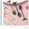 BESTonZON Metal Dessert Spoon Soup Spoon 6pcs Dessert Spoons Metal Dessert Spoon Branches Designed Spoons Metal Meal Spoon Metal Branches Dragonfly Stirring Spoon Stainless Steel Cake Spoon view 4