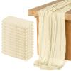 12 Pack Cheesecloth Table Runner, Runner Gauze Boho Wedding Decor Romantic Table Runner for Wedding Birthday Party(35" x 118") (Beige) view 1
