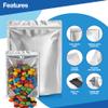 BELLE KR 100 Pcs Assorted Mylar Bags for Food Storage With Oxygen Absorber 500cc - Large Mylar bags 1 Gallon (10x14), 7x10 & 5x8, 4x6 with 1 Side Clear - (25 Pcs Each) with 100 Labels view 4