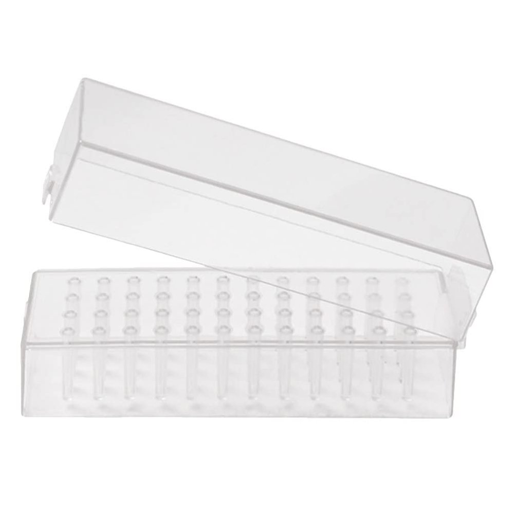 FOMIYES 48-pocket Nail Drill Bit Holder Organizer Sturdy Drill Bit Storage Box for Nails
