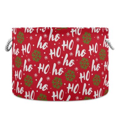 Bolaz Large Storage Basket Christmas Hohoho Snowflake Toy Storage Box Organizer Bins with Handles Laundry Hamper Basket for Home Decor