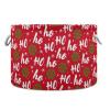 Bolaz Large Storage Basket Christmas Hohoho Snowflake Toy Storage Box Organizer Bins with Handles Laundry Hamper Basket for Home Decor view 1
