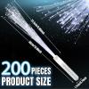 200 Pieces Fiber Optic Wand Bulk 13.8 Inch White Glow Stick Wedding Fiber Optic Stick with 3 Light Modes LED Light up Wand Flashing for Bridal Shower Glow in The Dark Party Favors view 2