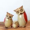 Yardwe 3pcs Ceramic Owls Figurines Owls Figurine Statue Family Animal Sculpture Decoraciones para Salas De Casa Porcelain Owls Ornament Miniture Decoration Ceramic Crafts Household Toy view 4