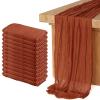 12 Pack Cheesecloth Table Runner, Runner Gauze Boho Wedding Decor Romantic Table Runner for Wedding Birthday Party(35" x 118") (Terracotta) view 1