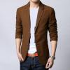 Men's 2 Buttons Casual Sport Coats Lightweight Single Breasted Slim Fit Suit Blazer Cotton Formal Dress Jackets (Brown,Large) view 2