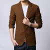Men's 2 Buttons Casual Sport Coats Lightweight Single Breasted Slim Fit Suit Blazer Cotton Formal Dress Jackets (Brown,Large) view 3