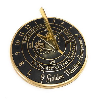ARTIZANSTORE 50th Golden Wedding Anniversary Large Sundial Gift