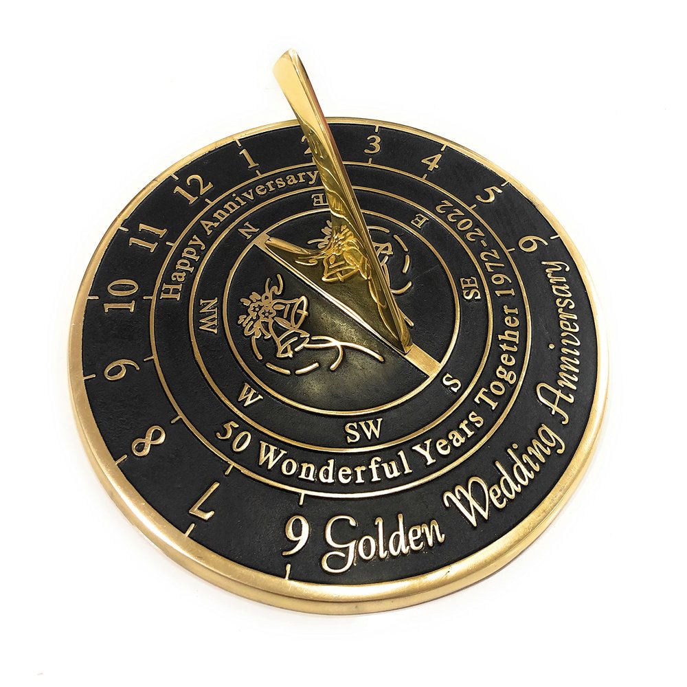 ARTIZANSTORE 50th Golden Wedding Anniversary Large Sundial Gift